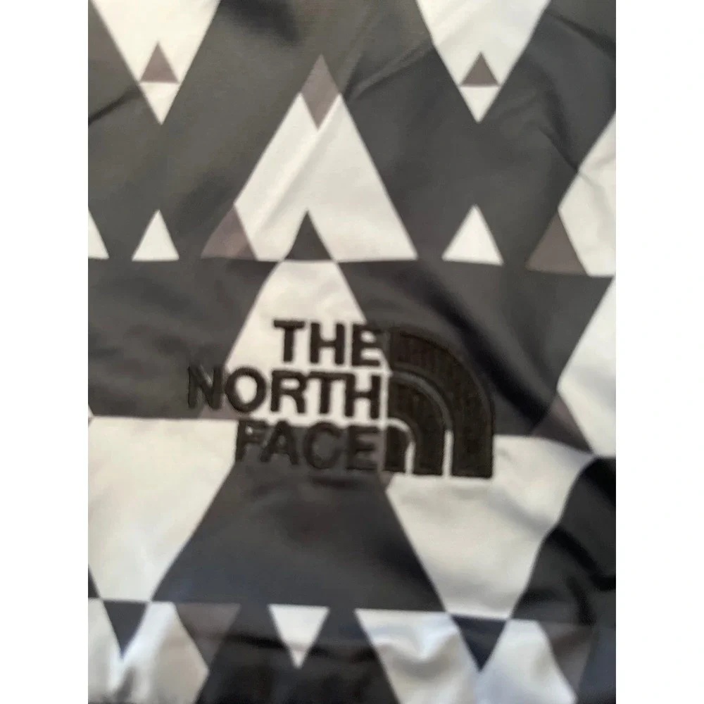 The North Face Mens Denali Jacket Black White Geometric Print Full Zip Size L‎